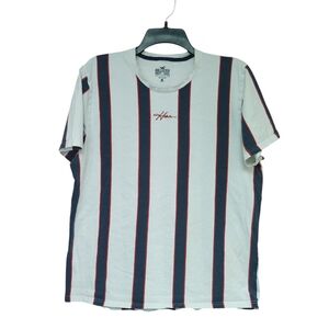 Hollister Striped T-Shirt - White, Blue, Red Size M/L